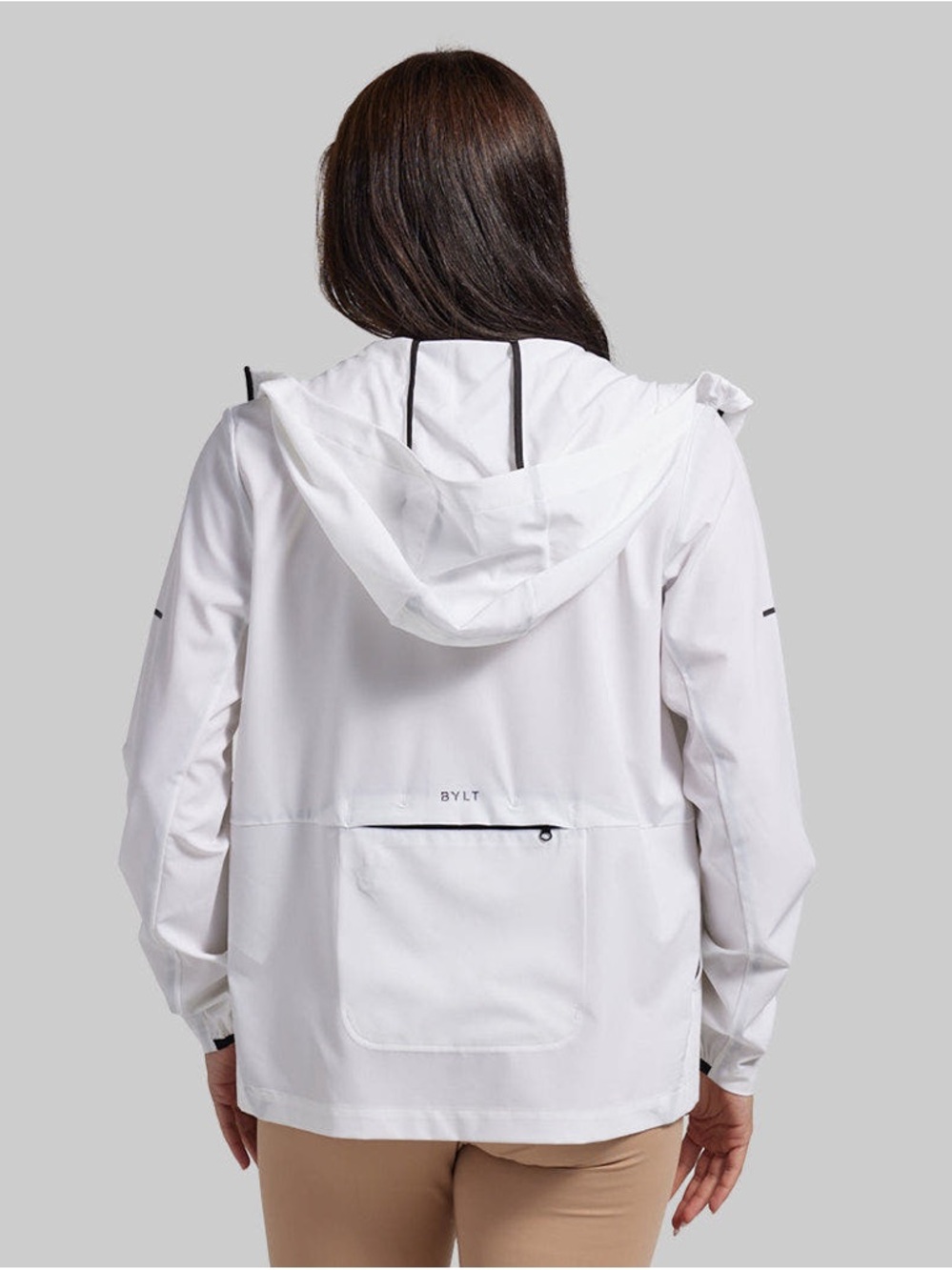 BYLT Premium Basics Women’s Flow Lightweight White Hooded Jacket Medium GUC - Picture 2 of 10